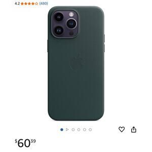 Apple iphone 14+ Leather Case Mag Safe Forest Green